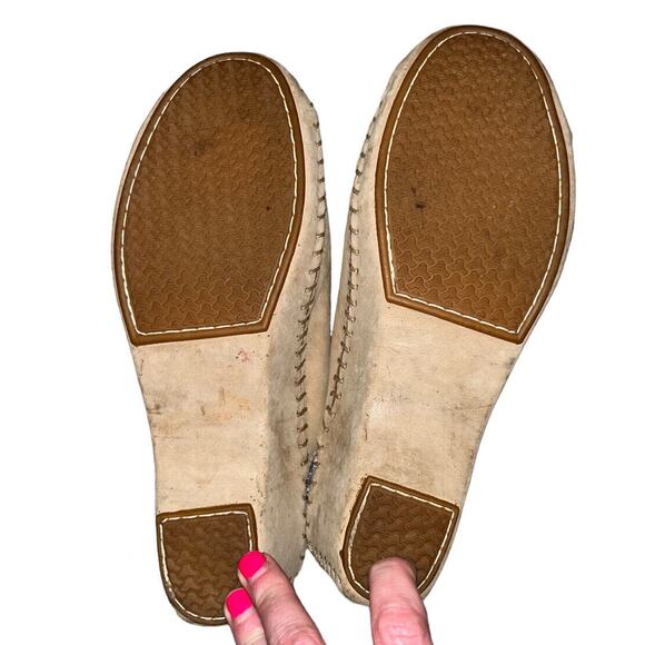 LA PLUME LADIES SANDALS 38 BEIGE TAN 2 STRAP‎ LEATHER SLIP ONS - Picture 11 of 11